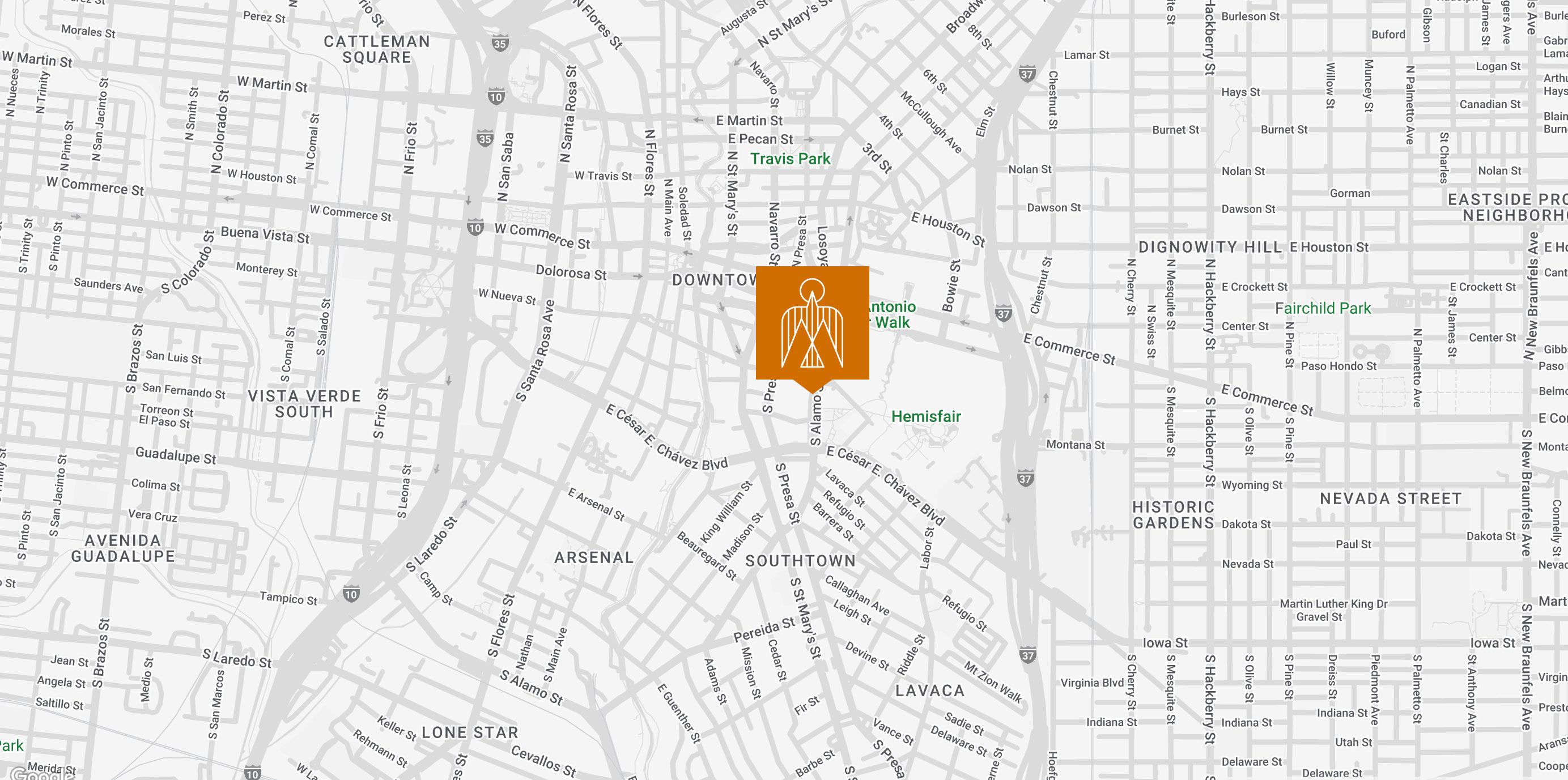graphic map of nearby attractions to hotel